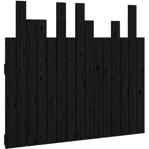 vidaXL Tête de lit murale Noir 95,5x3x80 cm Bois massif de pin pas cher