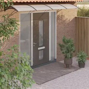 vidaXL Auvent de porte Noir et transparent 400x75 cm Polycarbonate 153597 pas cher
