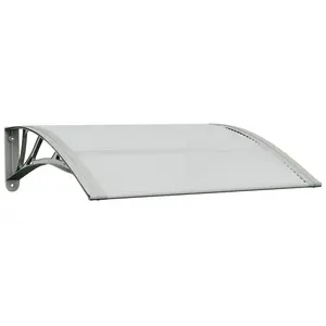 vidaXL Auvent de porte Gris et transparent 80x75 cm Polycarbonate 153586 pas cher