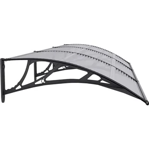 vidaXL Auvent de porte Noir et transparent 300x75 cm Polycarbonate 153578