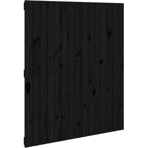 vidaXL Tête de lit murale Noir 140x3x110 cm Bois massif de pin pas cher