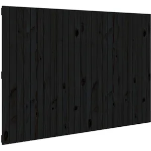 vidaXL Tête de lit murale Noir 166x3x110 cm Bois massif de pin pas cher