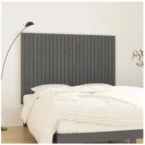 vidaXL Tête de lit murale Gris 159,5x3x110 cm Bois massif de pin pas cher