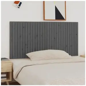 vidaXL Tête de lit murale Gris 185x3x90 cm Bois massif de pin pas cher