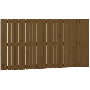 vidaXL Tête de lit murale Marron miel 166x3x90 cm Bois massif de pin pas cher