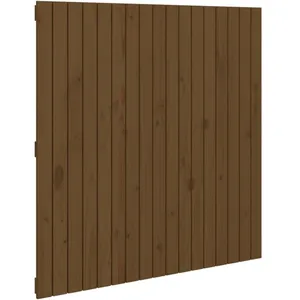 vidaXL Tête de lit murale Marron miel 108x3x110 cm Bois massif de pin pas cher