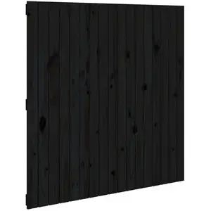 vidaXL Tête de lit murale Noir 108x3x110 cm Bois massif de pin pas cher