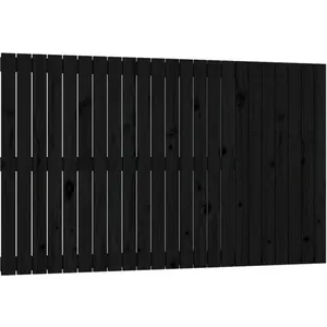 vidaXL Tête de lit murale Noir 147x3x90 cm Bois massif de pin pas cher