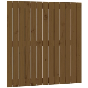 vidaXL Tête de lit murale Marron miel 95,5x3x110 cm Bois massif de pin pas cher