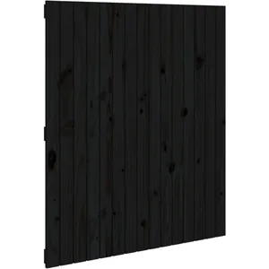 vidaXL Tête de lit murale Noir 95,5x3x110 cm Bois massif de pin pas cher
