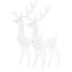 Comparateur de prix : vidaXL Décorations de Noël de renne Acrylique 2 pcs 120 cm Blanc chaud