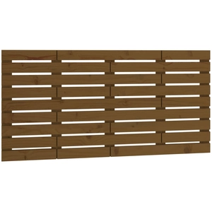 vidaXL Tête de lit murale Marron miel 126x3x91,5 cm Bois massif de pin pas cher