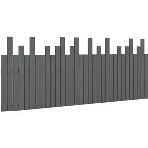vidaXL Tête de lit murale Gris 204x3x80 cm Bois massif de pin pas cher