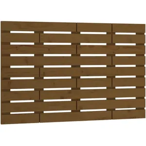 vidaXL Tête de lit murale Marron miel 106x3x63 cm Bois massif de pin pas cher
