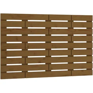vidaXL Tête de lit murale Marron miel 96x3x63 cm Bois massif de pin pas cher