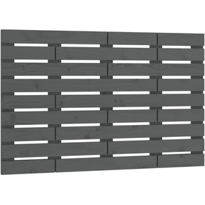 vidaXL Tête de lit murale Gris 126x3x63 cm Bois massif de pin pas cher