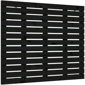 vidaXL Tête de lit murale Noir 81x3x91,5 cm Bois massif de pin pas cher