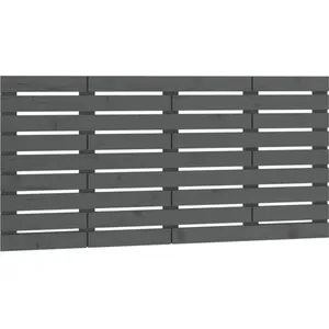 vidaXL Tête de lit murale Gris 146x3x63 cm Bois massif de pin pas cher