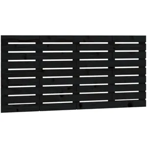 vidaXL Tête de lit murale Noir 126x3x63 cm Bois massif de pin pas cher