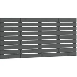 vidaXL Tête de lit murale Gris 156x3x63 cm Bois massif de pin pas cher