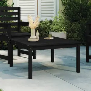 vidaXL Table de jardin noir 82,5x82,5x45 cm bois massif de pin pas cher