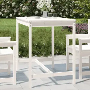 vidaXL Table de jardin blanc 121x82,5x110 cm bois massif de pin pas cher