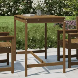 vidaXL Table de jardin marron miel 121x82,5x110 cm bois massif de pin pas cher