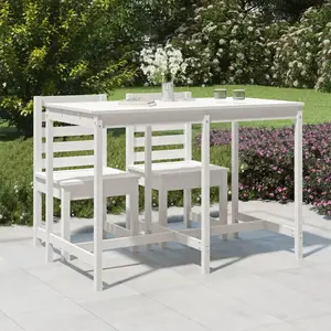 Comparateur de prix : vidaXL Table de jardin blanc 159,5x82,5x110 cm bois massif de pin