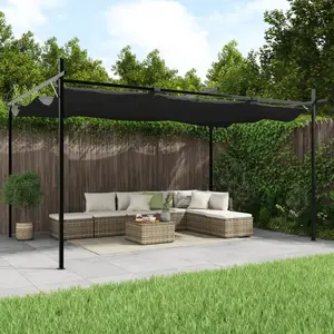 vidaXL Pergola avec toit rétractable anthracite 395x292x230 cm pas cher