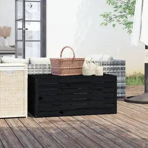 vidaXL Boîte de jardin noir 101x50,5x46,5 cm bois massif de pin pas cher