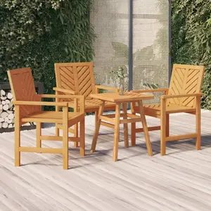 vidaXL Chaises à manger de jardin lot de 3 bois massif d'acacia pas cher