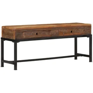 vidaXL Meuble TV 110x30x46 cm bois massif de récupération pas cher