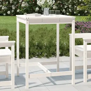vidaXL Table de jardin blanc 82,5x82,5x110 cm bois massif de pin pas cher
