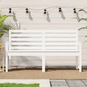 vidaXL Banc de jardin blanc 159,5x48x91,5 cm bois massif de pin pas cher