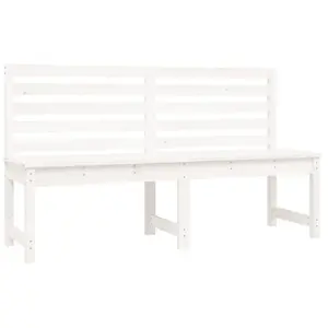 vidaXL Banc de jardin blanc 157,5 cm bois massif de pin pas cher