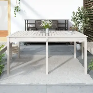 vidaXL Table de jardin blanc 159,5x82,5x76 cm bois massif de pin pas cher