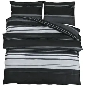 Comparateur de prix : vidaXL Ensemble de housse de couette noir et blanc 200x220 cm Coton