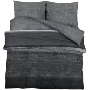 vidaXL Ensemble de housse de couette gris foncé 260x220 cm Coton pas cher