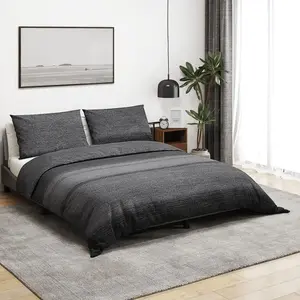 vidaXL Ensemble de housse de couette gris foncé 200x200 cm Coton pas cher