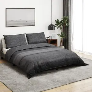 vidaXL Ensemble de housse de couette gris foncé 225x220 cm Coton pas cher