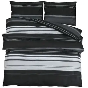 Comparateur de prix : vidaXL Ensemble de housse de couette noir et blanc 220x240 cm Coton