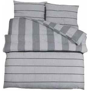vidaXL Ensemble de housse de couette Gris 260x240 cm Coton pas cher