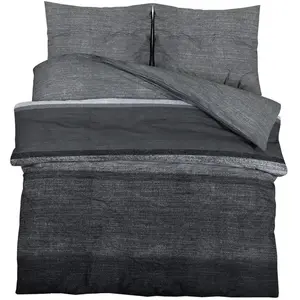 vidaXL Ensemble de housse de couette gris foncé 135x200 cm Coton pas cher