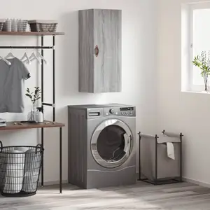 vidaXL Armoire murale sonoma gris 34,5x34x90 cm pas cher