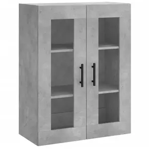 vidaXL Armoire murale gris béton 69,5x34x90 cm pas cher