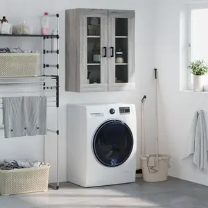 vidaXL Armoire murale sonoma gris 69,5x34x90 cm pas cher