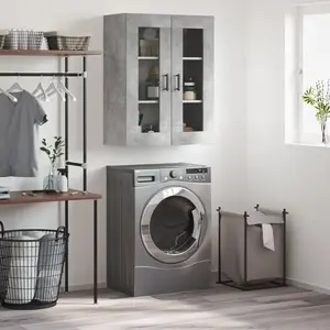vidaXL Armoire murale gris béton 69,5x34x90 cm pas cher