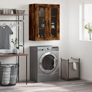 vidaXL Armoire murale chêne fumé 69,5x34x90 cm pas cher