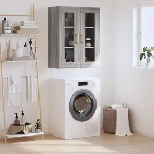 vidaXL Armoire murale sonoma gris 69,5x34x90 cm pas cher