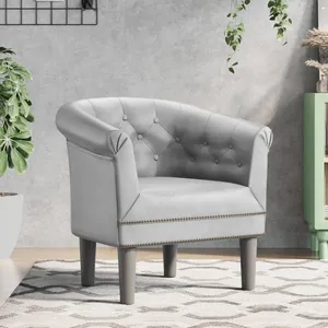 vidaXL Fauteuil cabriolet argenté similicuir pas cher